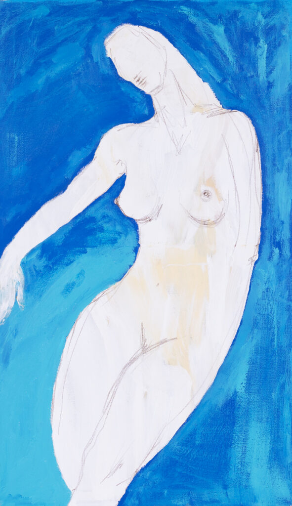 Paulina Niemczyk Syrena, 2023 akt kobiecy niebieski ciało figuracja