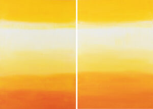 Alina Bloch Żółty (dyptyk), 2023 abstrakcja żółta pomarańczowy duży format