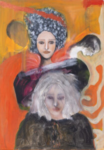 Kamila Suchecka, Ukryta pamięć, 2023 - bajkowy kobiecy portret, dwie postaci, kolorowy